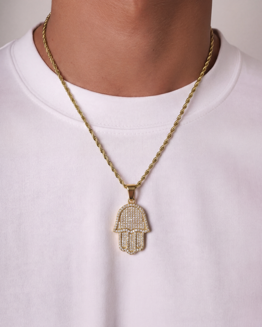 HAMSA HAND KETTING - GOUD