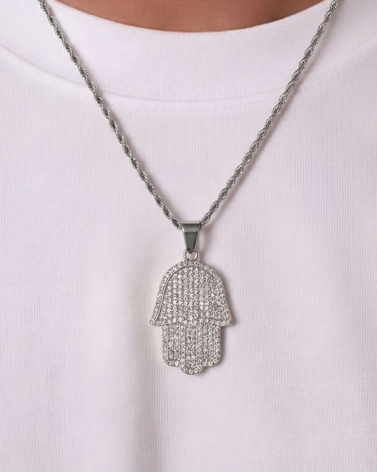 HAMSA HAND KETTING - ZILVER