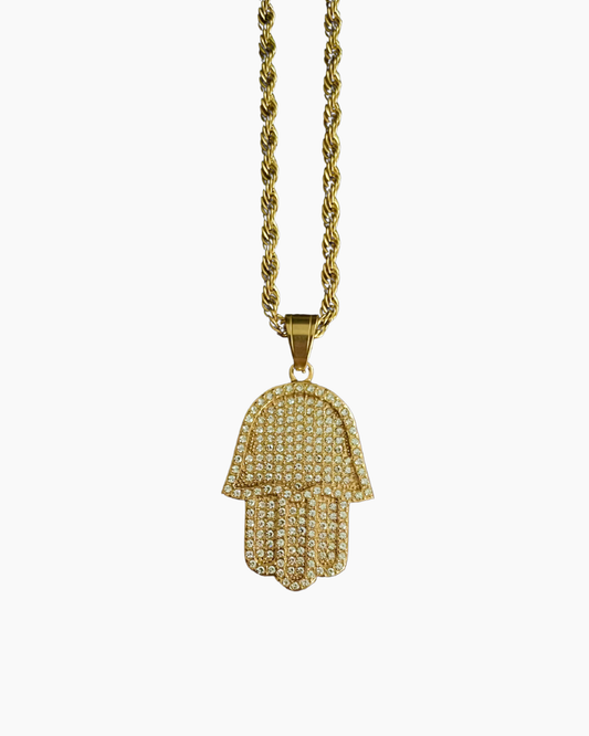 HAMSA HAND KETTING - GOUD