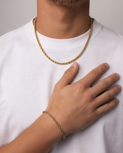 CLEAN ROPE SET - 3MM 18K GOLD
