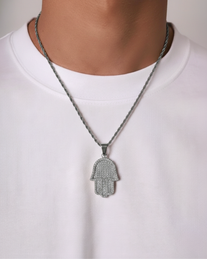 HAMSA HAND CHAIN - SILVER