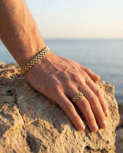 SCHAKEL ARMBAND - GOUD