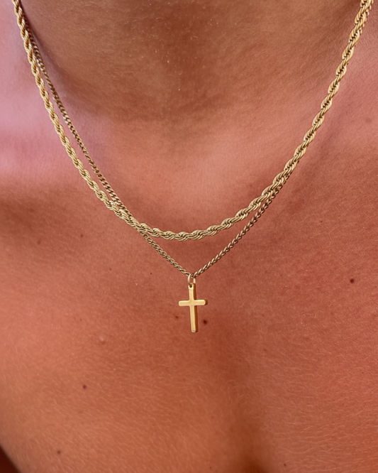 CROSS KETTING - GOUD
