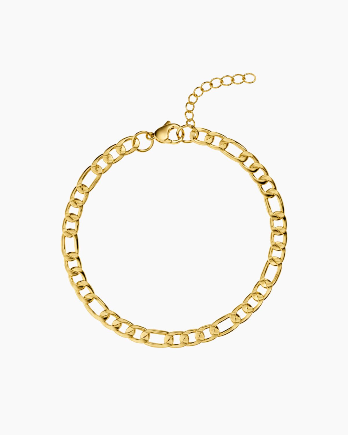 Figaro bracelet 4mm gold studio image