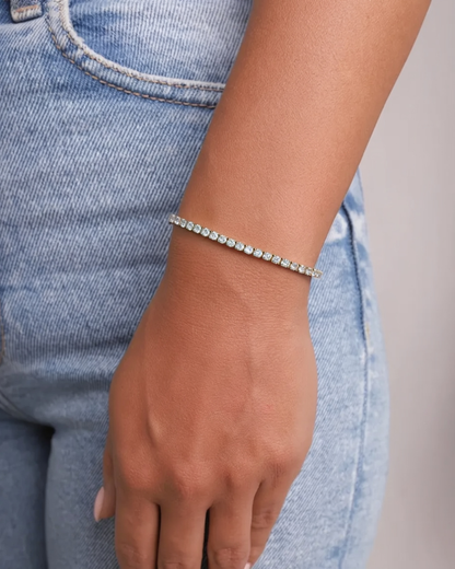 ICED TENNIS BRACELET - 3MM 18K GOLD
