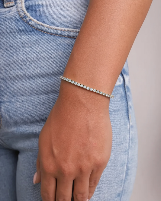 ICED TENNIS ARMBAND - 3MM GOUD