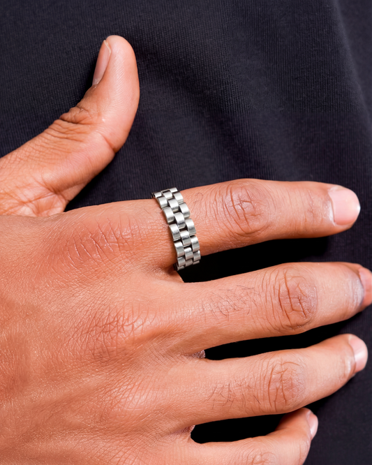 SCHAKEL RING - ZILVER