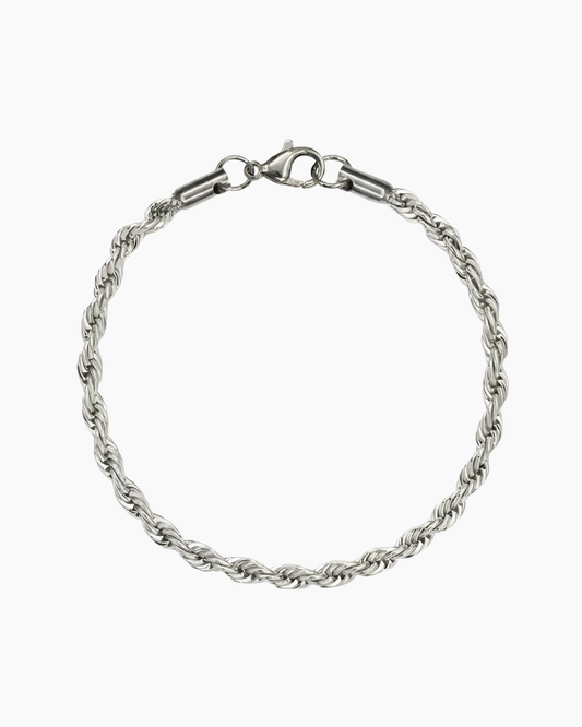Silver clean rope bracelet product photo