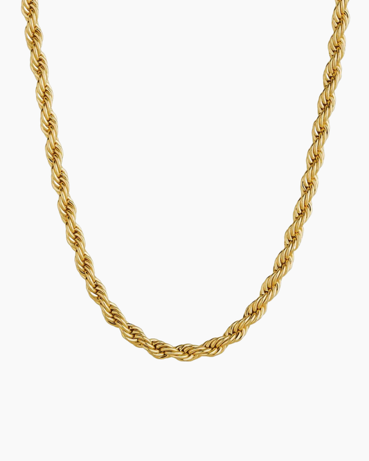 Gold clean rope chain necklace product photo
