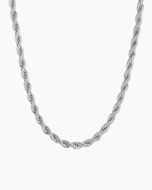 Silver clean rope chain necklace product photo