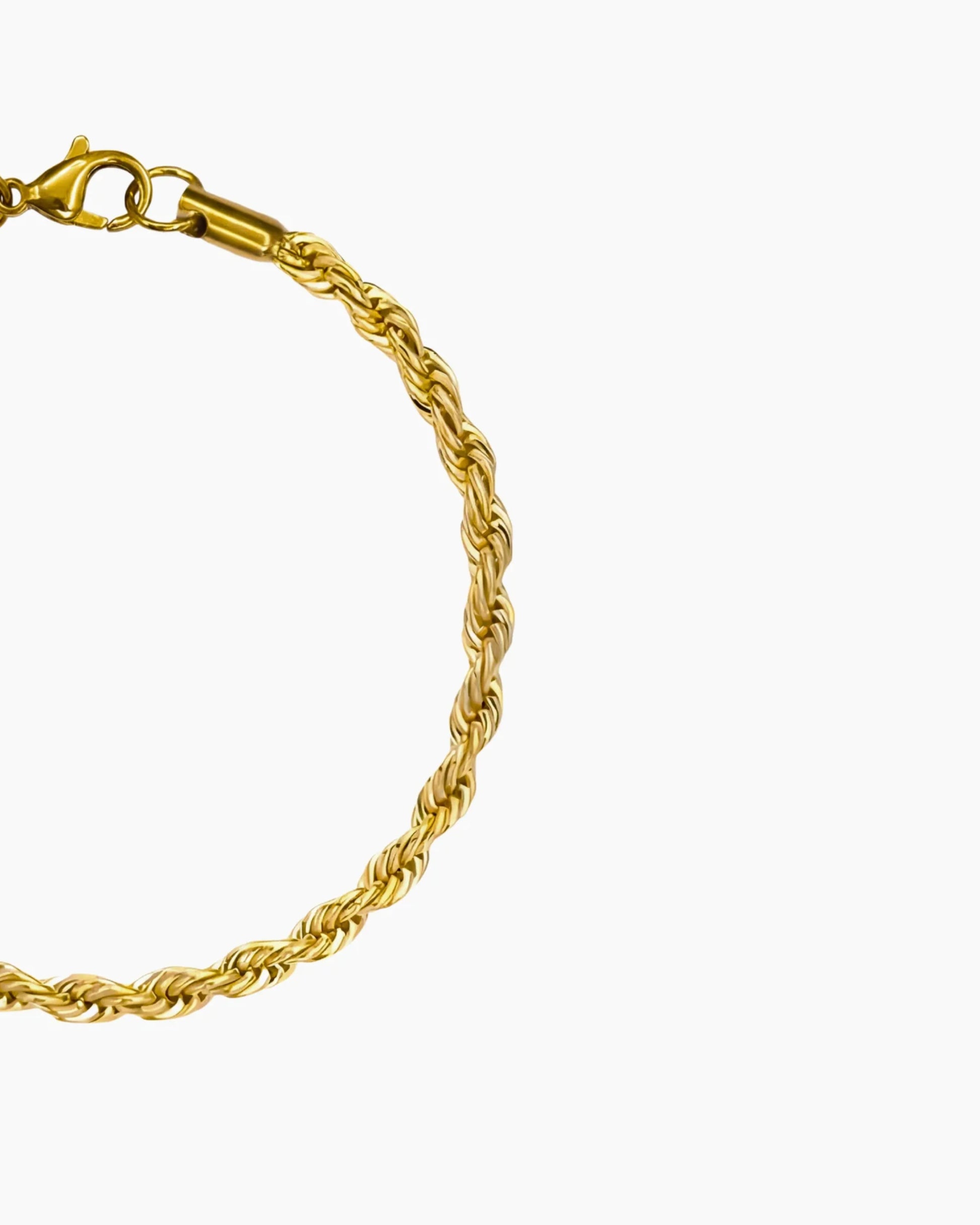 clean rope bracelet 3mm gold details