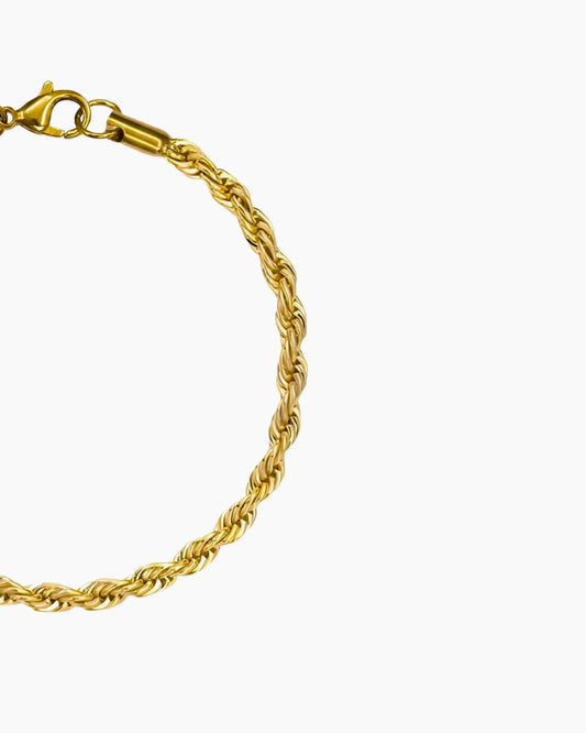 clean rope bracelet 3mm gold details