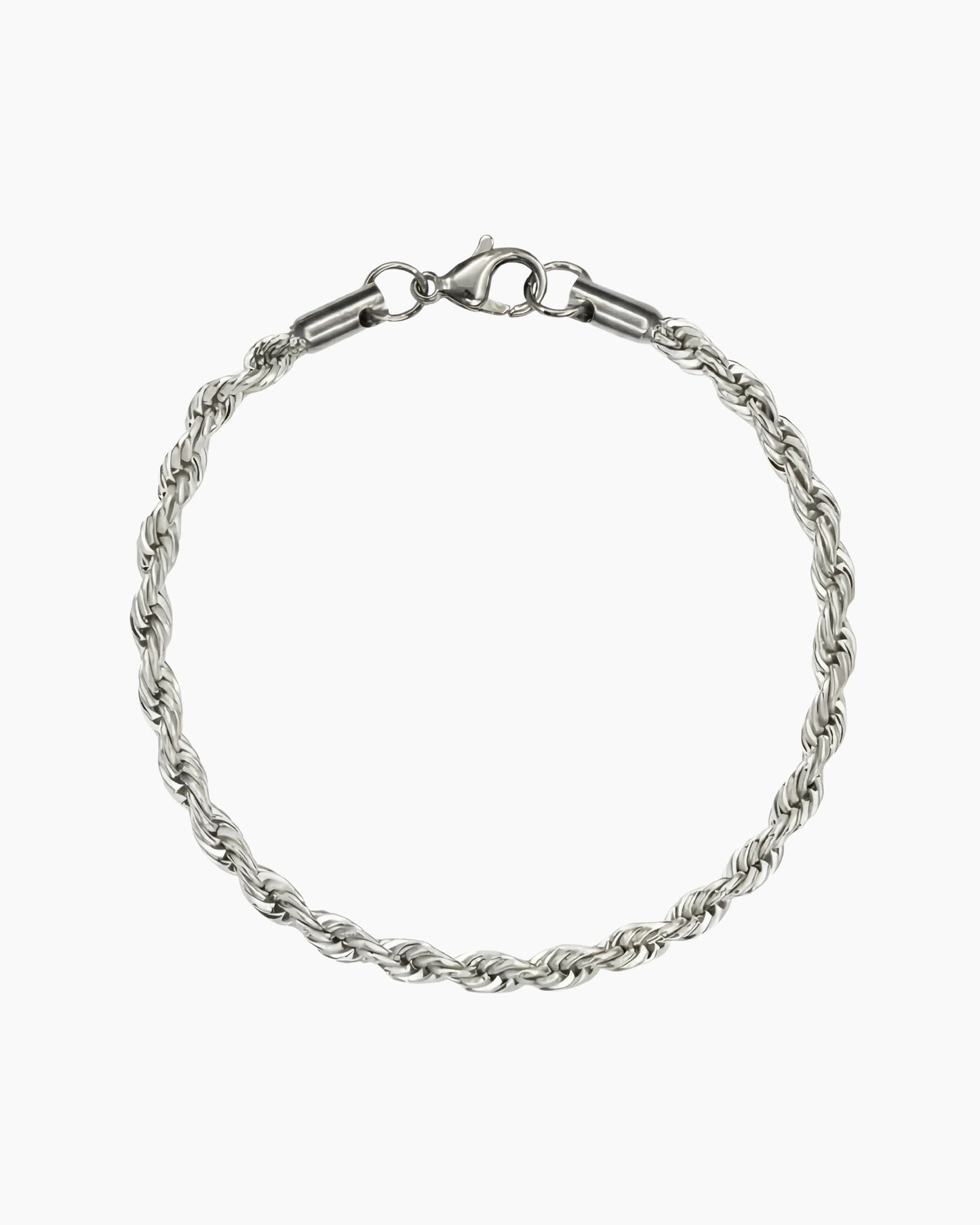 clean rope bracelet 3mm silver studio