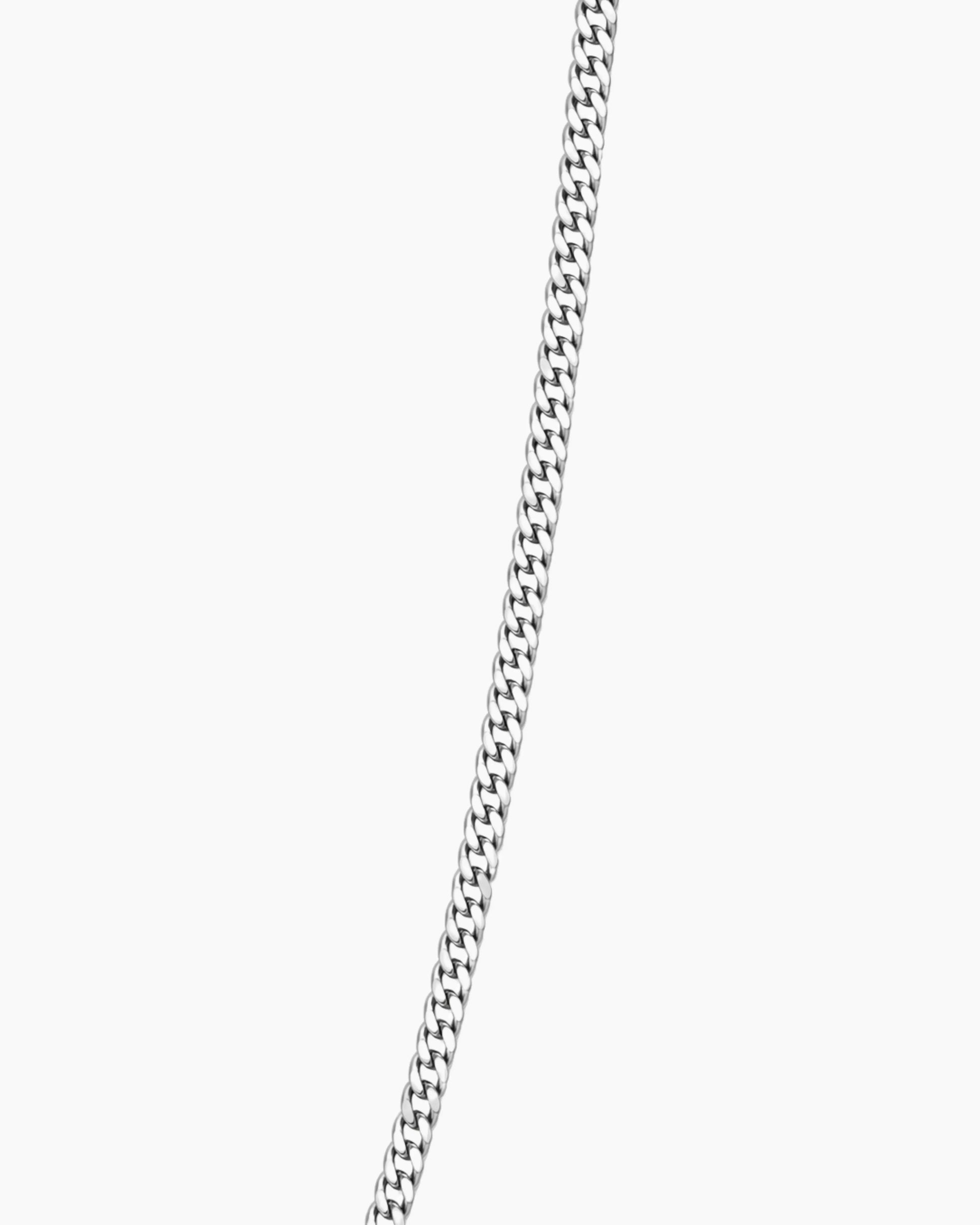 cuban chain silver 3mm close up