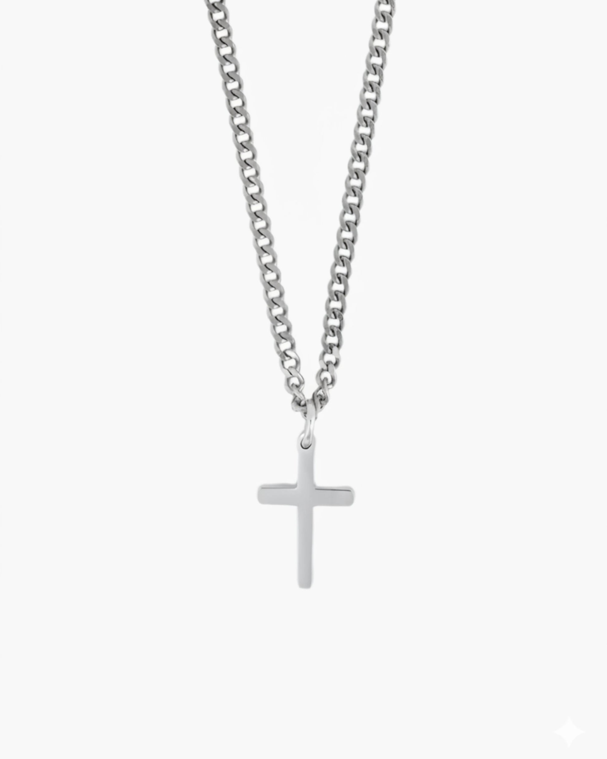 Silver cross chain product image