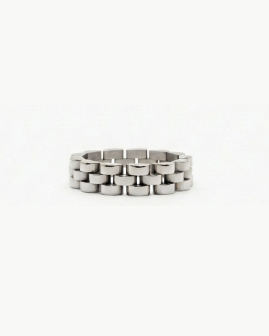 Silver link jewellery ring product photo